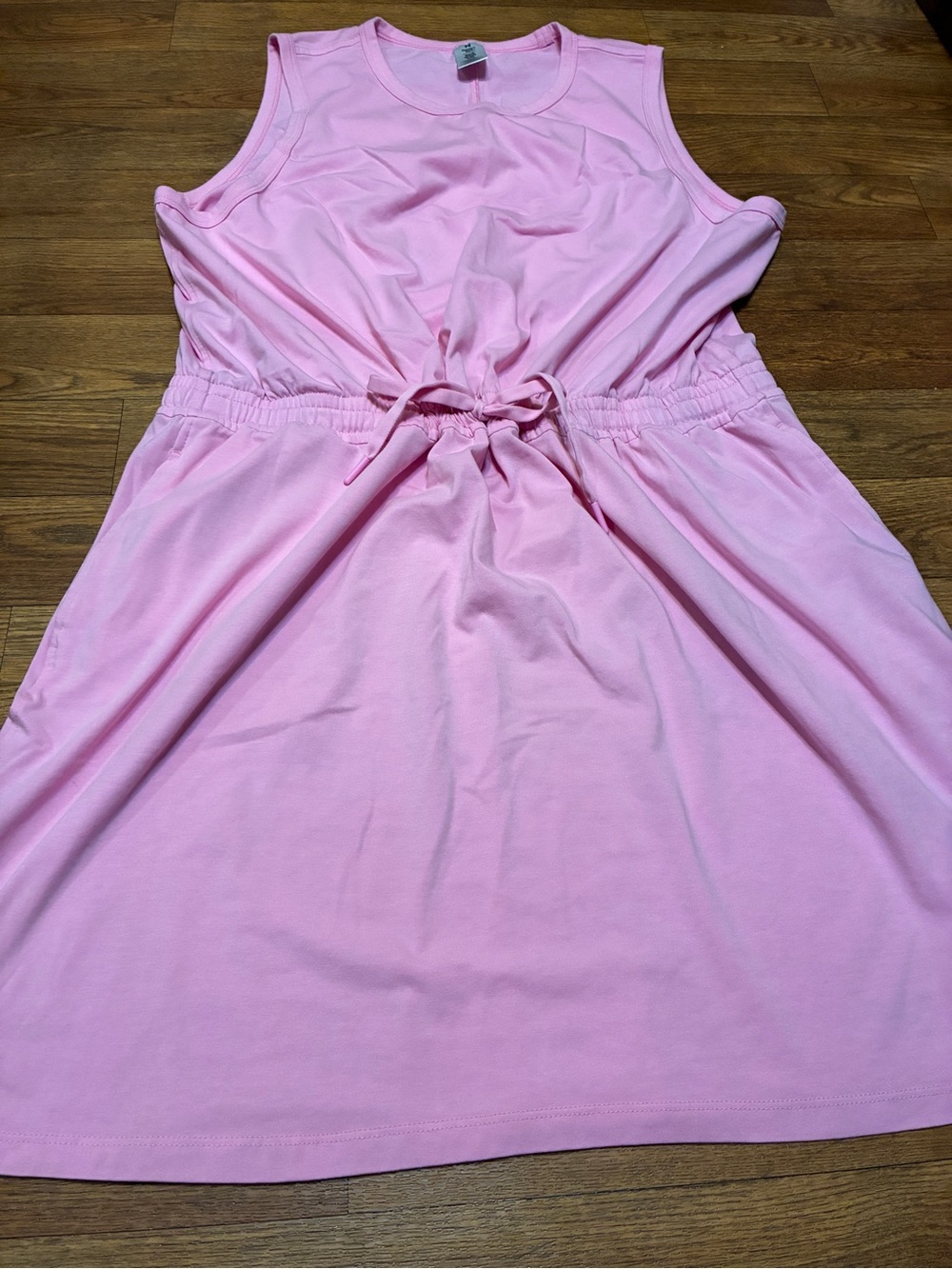 Women’s Member’s Mark Sleeveless Drawstring Pink Casual Dress Size XXL
